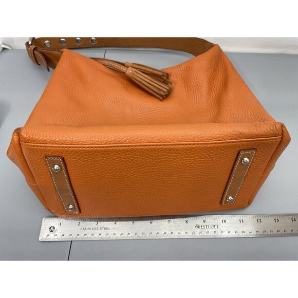 Dooney & Bourke Paige Sac Shoulder Bag Purse Zip Top Pebbled Leather Orange - Picture 12 of 14